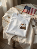 July 4 Independence Day Gift Custom Embroidered Bald Eagle Cotton T-Shirt
