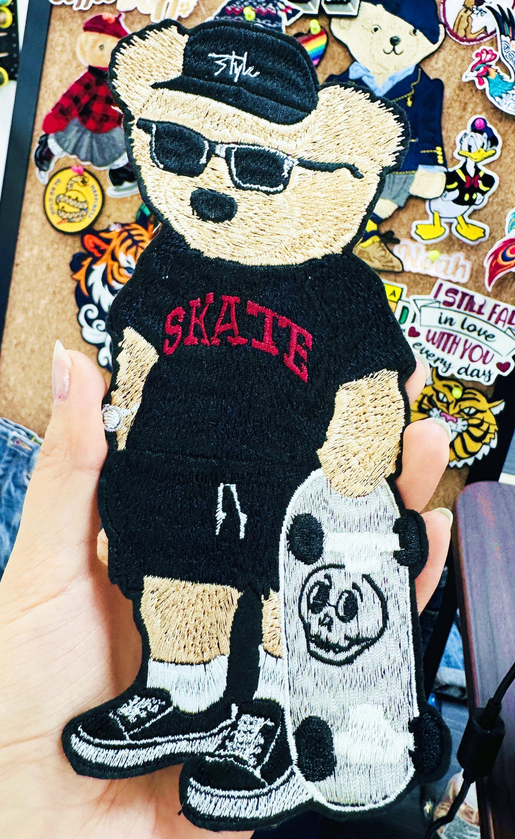 Embroidered Teddy Bear Skater Patch – Sew/Iron On Applique
