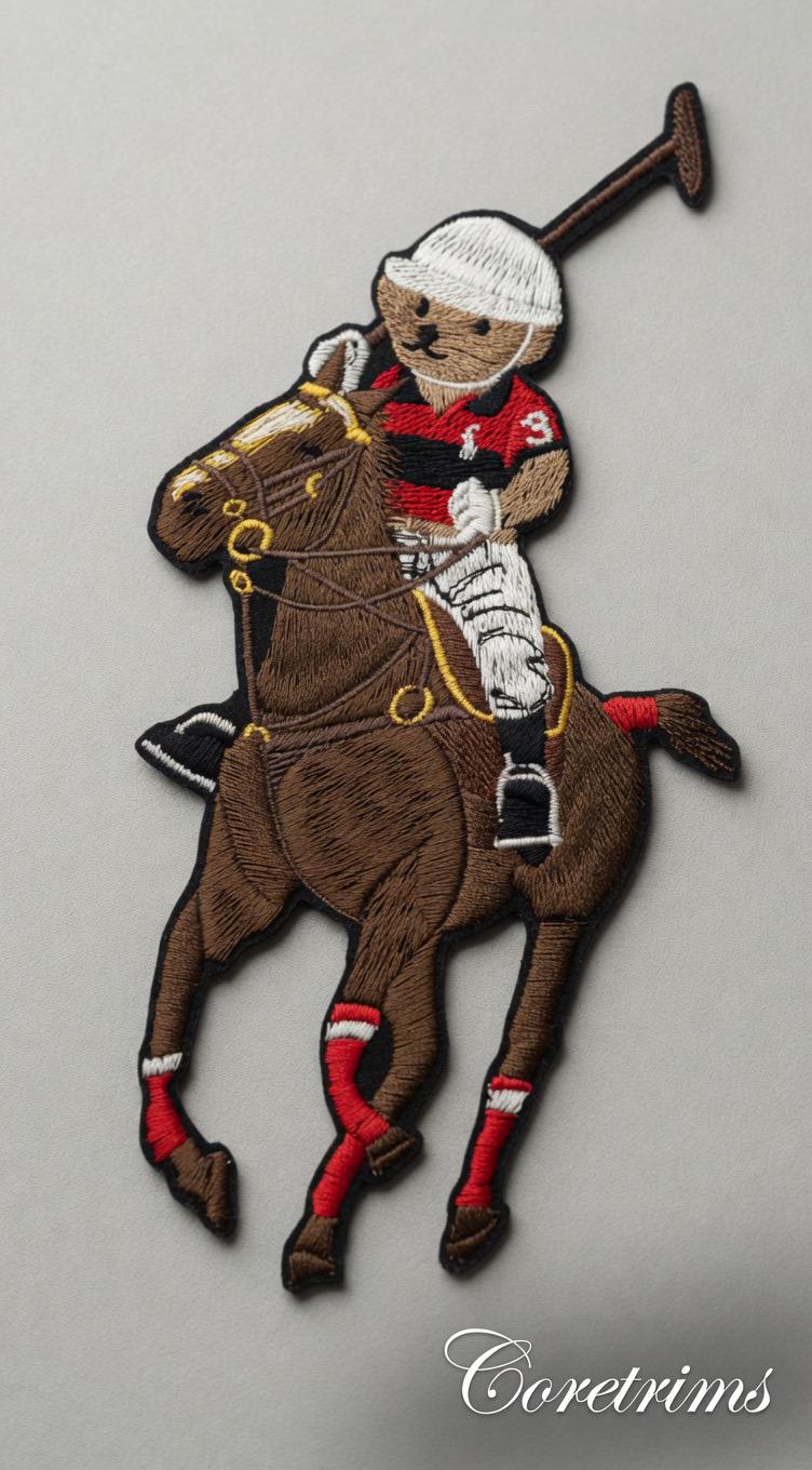 Embroidered Polo Bear Patch | Statement Streetwear Denim Accessory