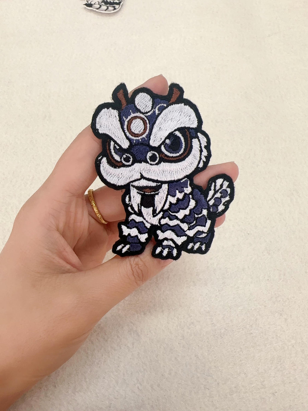 Iron on Chinese Dancing Lion Embroidery Patch  Applique
