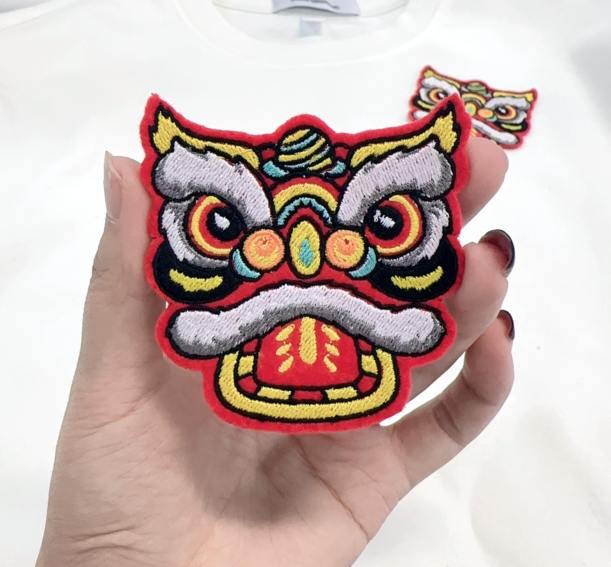 Iron on Lion Dance Embroidery Patch