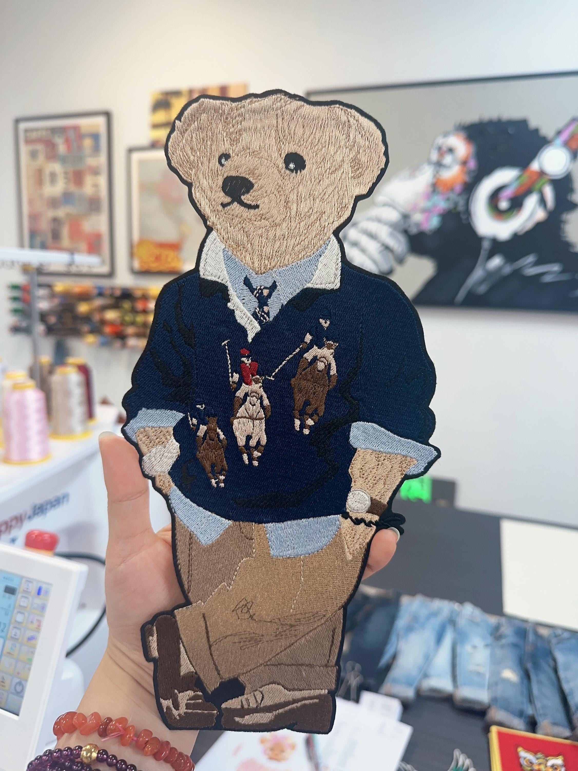 Embroidered Polo Bear Patch – Ralph Lauren Style Teddy, Iron On/Sew On Decor