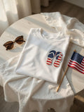 July 4 Independence Day Gift Embroidered American Flag Flip-Flops T-Shirt | Patriotic Summer Cotton Tee
