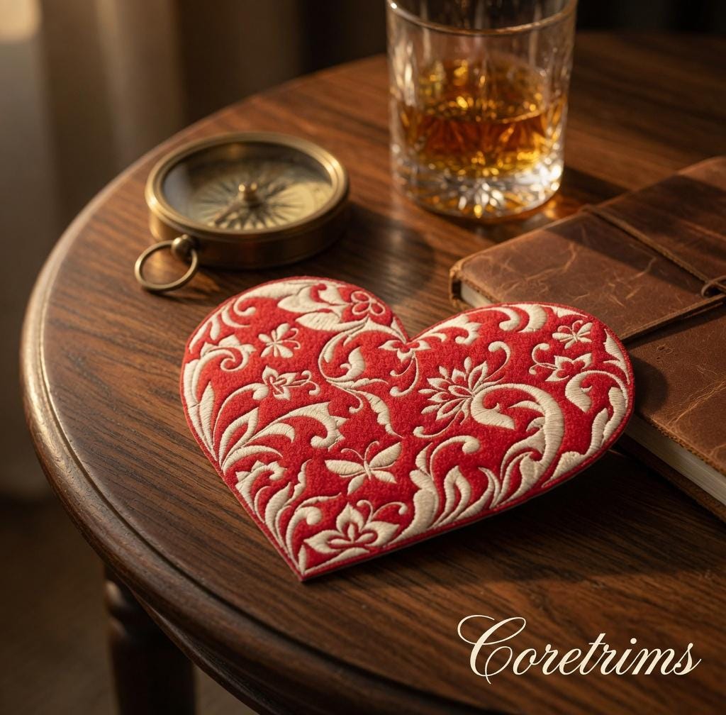 Embroidered Flower Heart Patch – Multicolor Garden Floral Sew/Iron On Applique