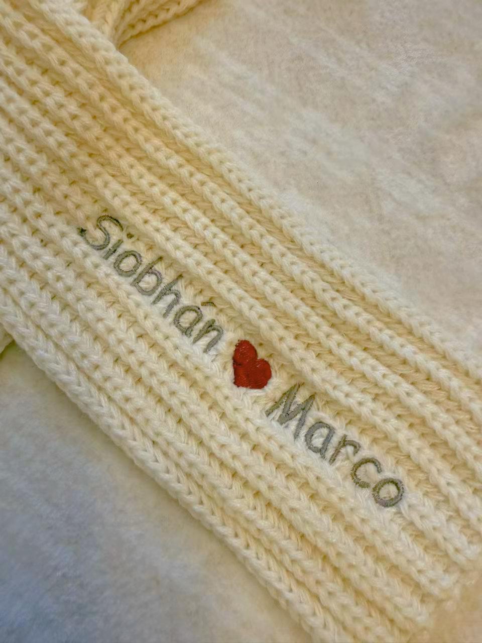 Embroidered jumperScarf for Jelly Cat/ Decoration  Custom Options /Embroidered Name Birthday Graduation Wedding gift