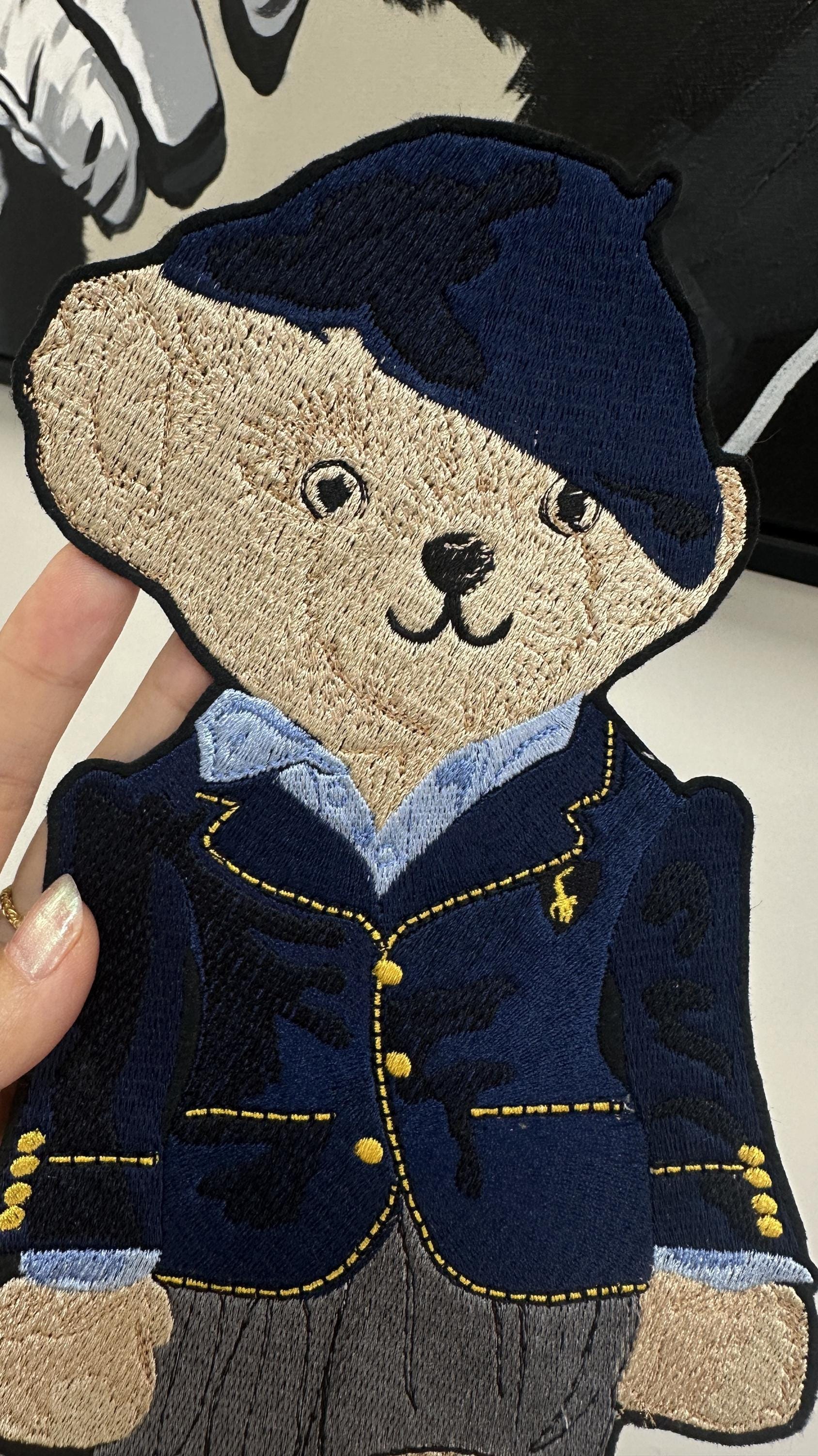 Embroidered Ralph Lauren Style Polo Bear Patch – Teddy in School Uniform, Iron On
