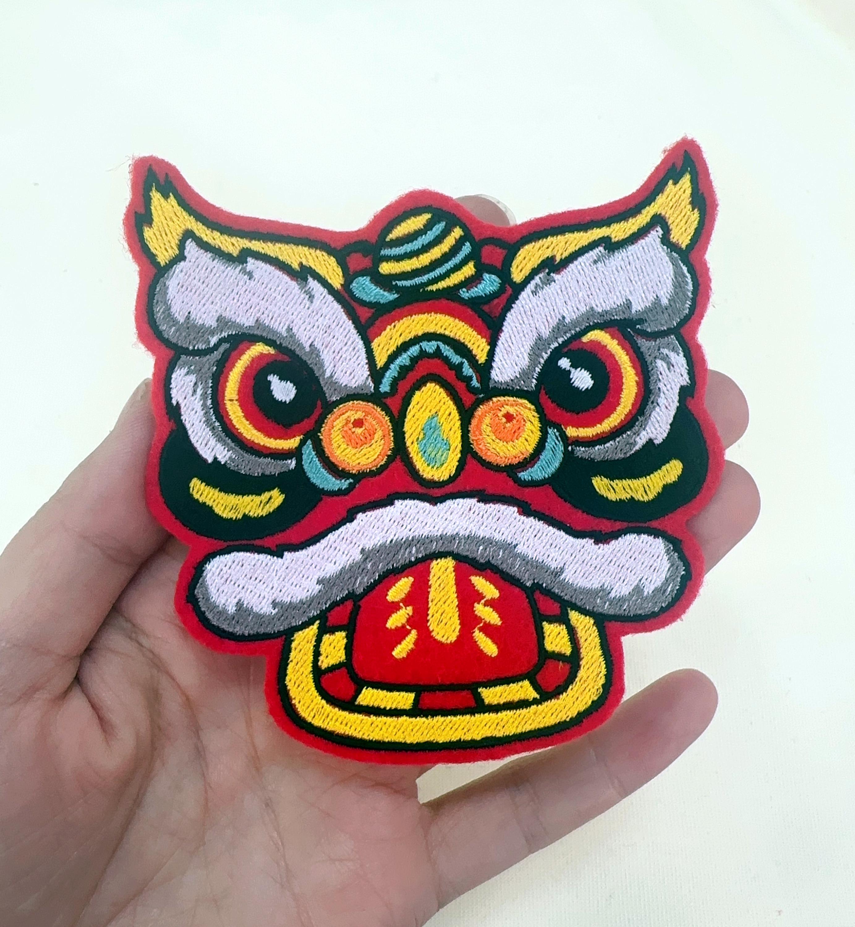 Iron on Lion Dance Embroidery Patch