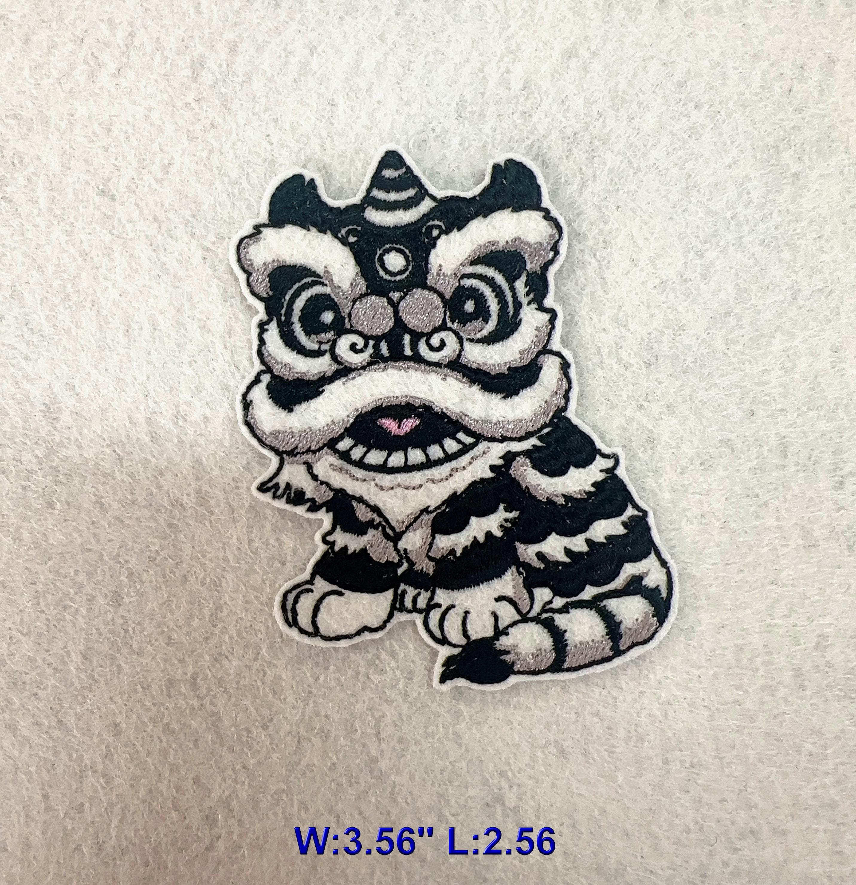 Iron on Chinese Lion Dancing Embroidery Patch Applique