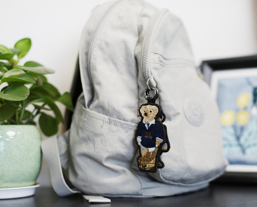 Monogram Bear Bag Charm/ handbag Charm  Embroidery Patch/Couple gifts