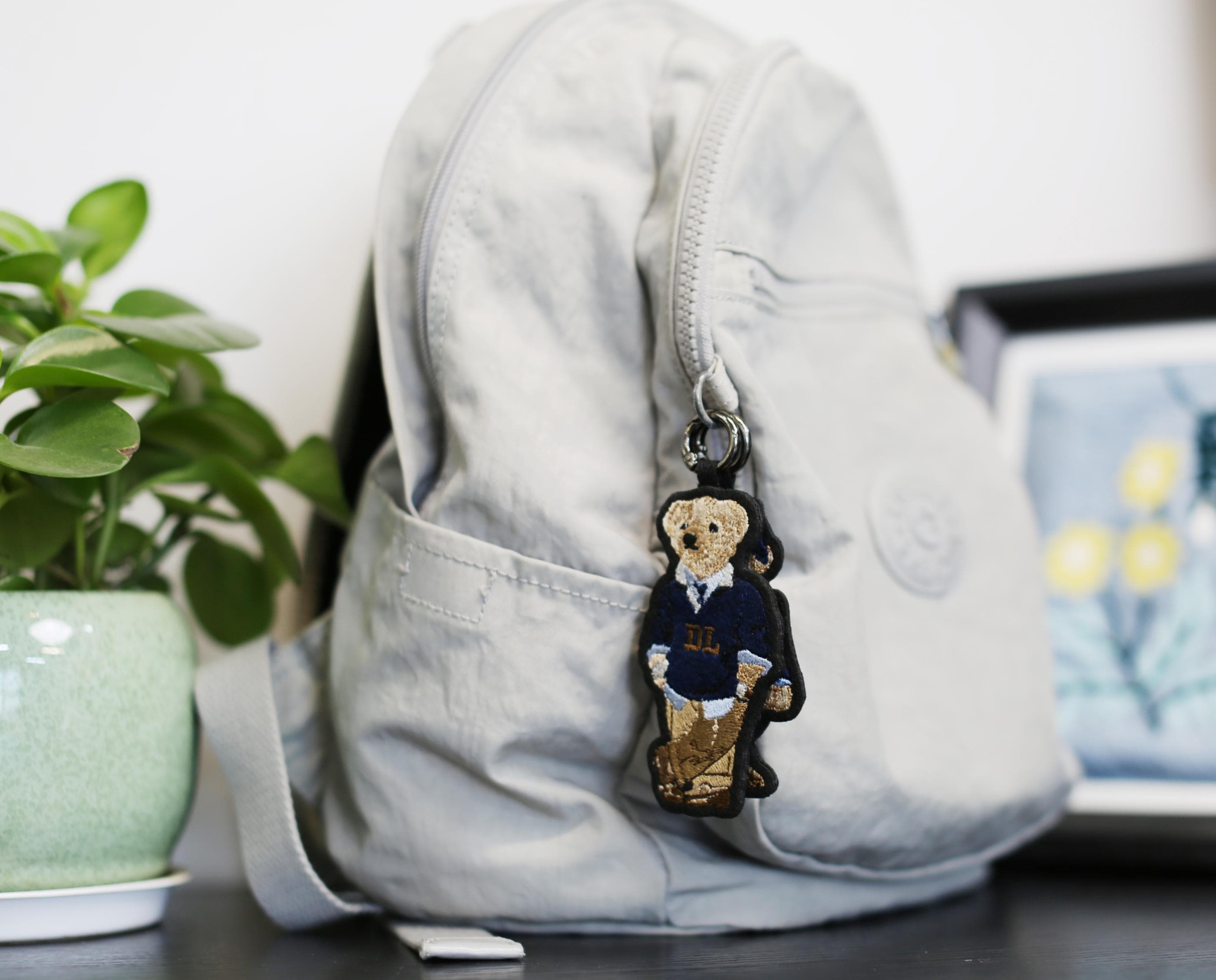 Monogram Bear Bag Charm/ handbag Charm  Embroidery Patch/Couple gifts
