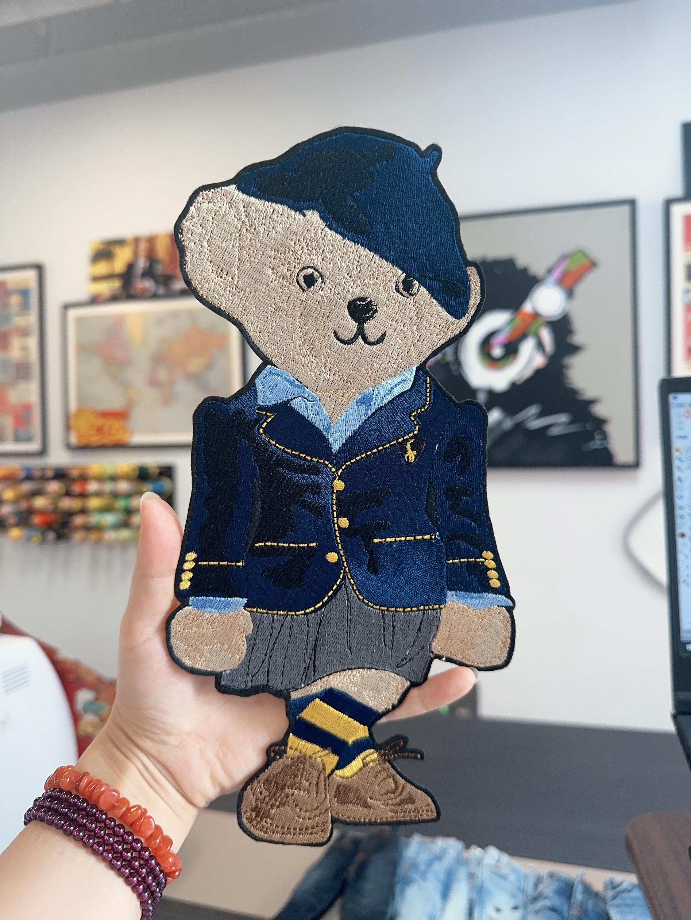 Embroidered Ralph Lauren Style Polo Bear Patch – Teddy in School Uniform, Iron On