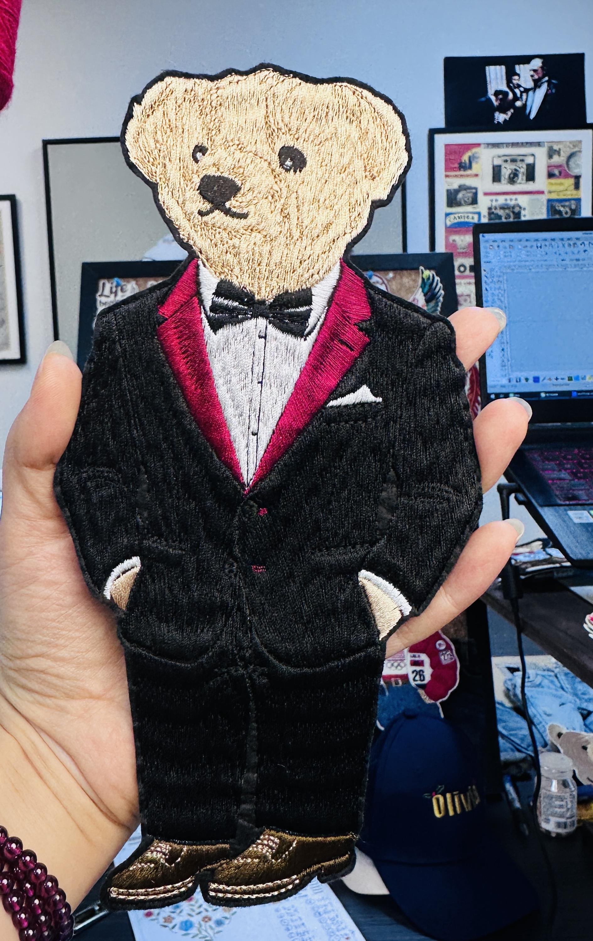 Hand Embroidered Bride Groom Ralph Lauren Bear Patches – Sew On Wedding Appliqué Souvenirs