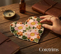 Floral Heart Patch – Hand Embroidered Pink Blossoms Badge (Iron-On)