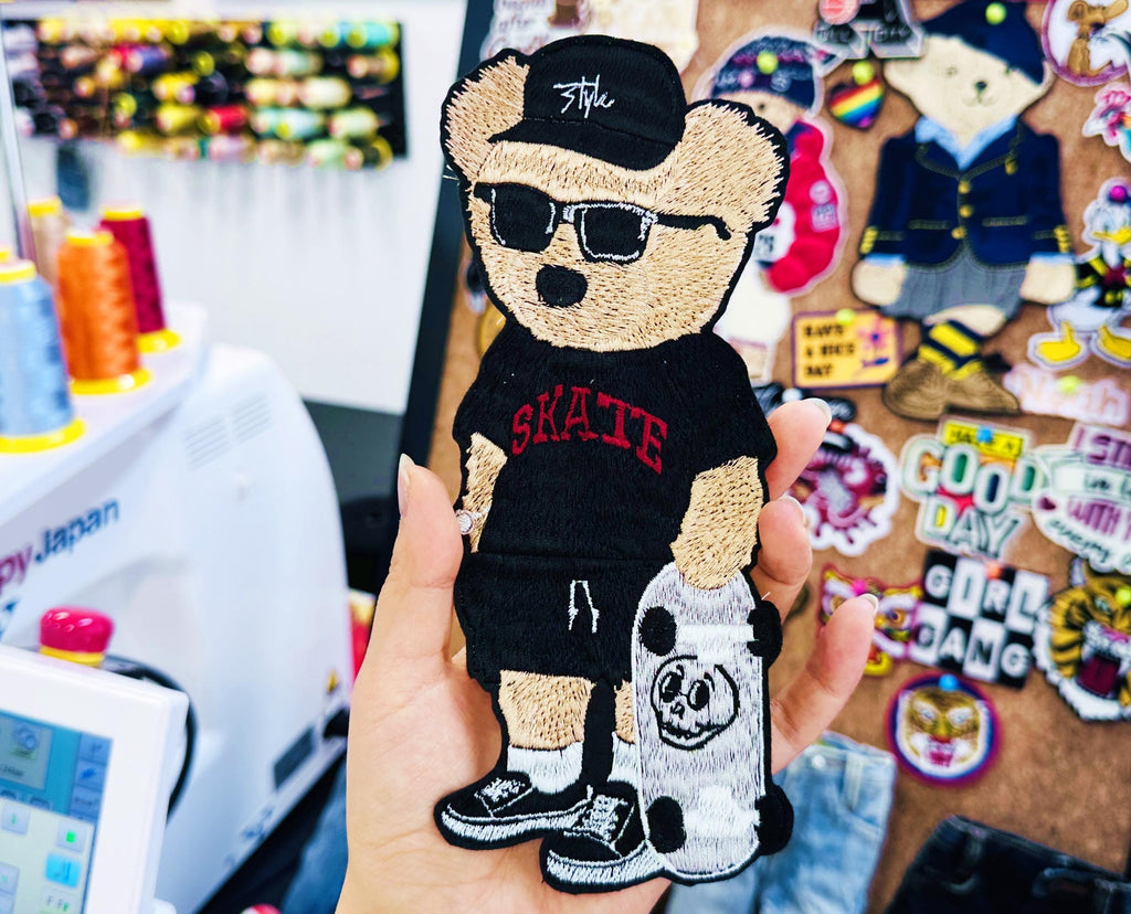 Embroidered Teddy Bear Skater Patch – Sew/Iron On Applique