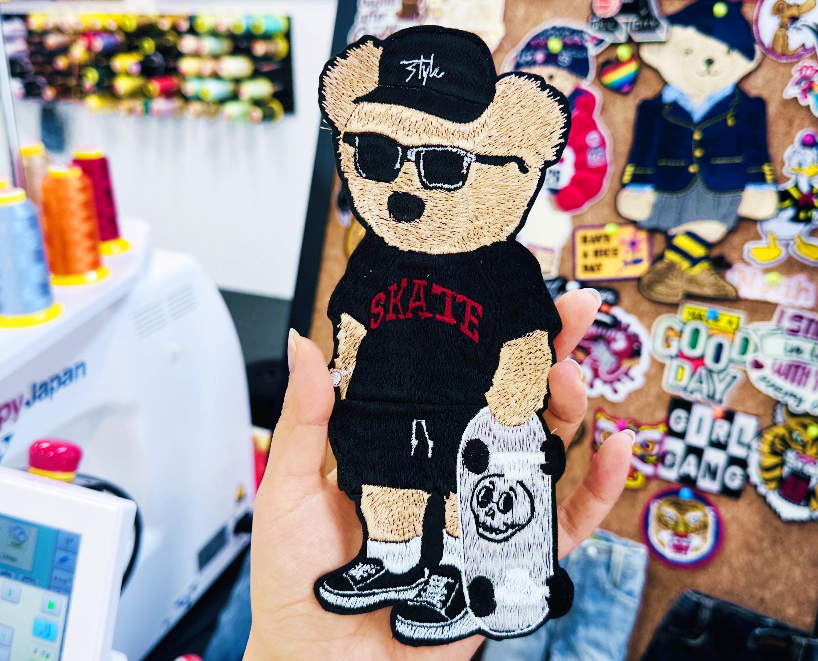 Embroidered Teddy Bear Skater Patch – Sew/Iron On Applique