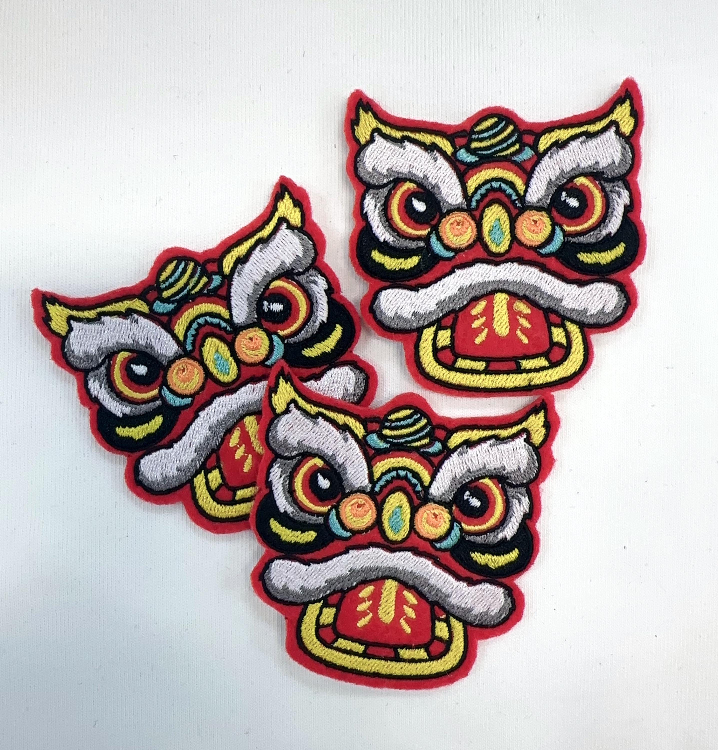 Iron on Lion Dance Embroidery Patch