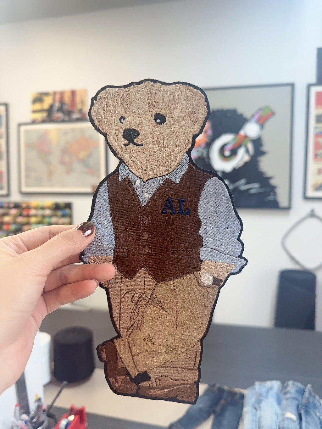 Embroidered Polo Bear Patch – Ralph Lauren Style Teddy, Iron On/Sew On Decor