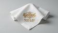 Custom Embroidered Linen Wedding Napkin | Gothic Monogram, Couple Names & Date