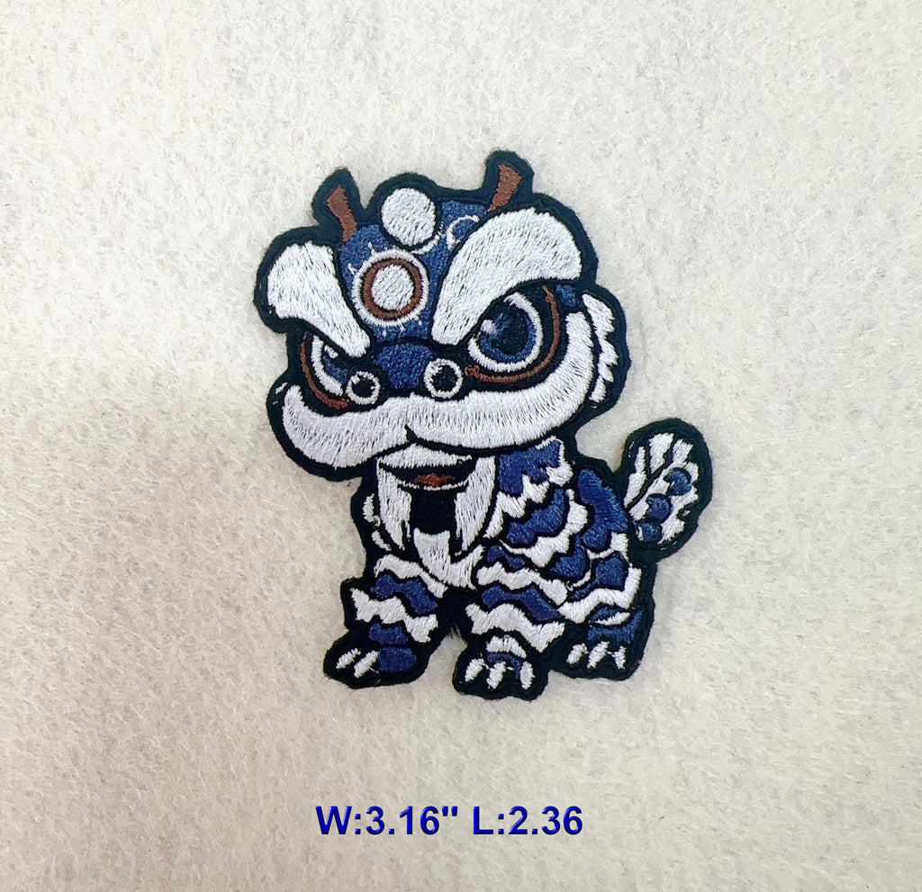 Iron on Chinese Dancing Lion Embroidery Patch  Applique