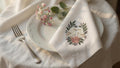 Embroidered Lovebirds Linen Napkin | Wedding Anniversary Couple Gift Set of 2 pcs