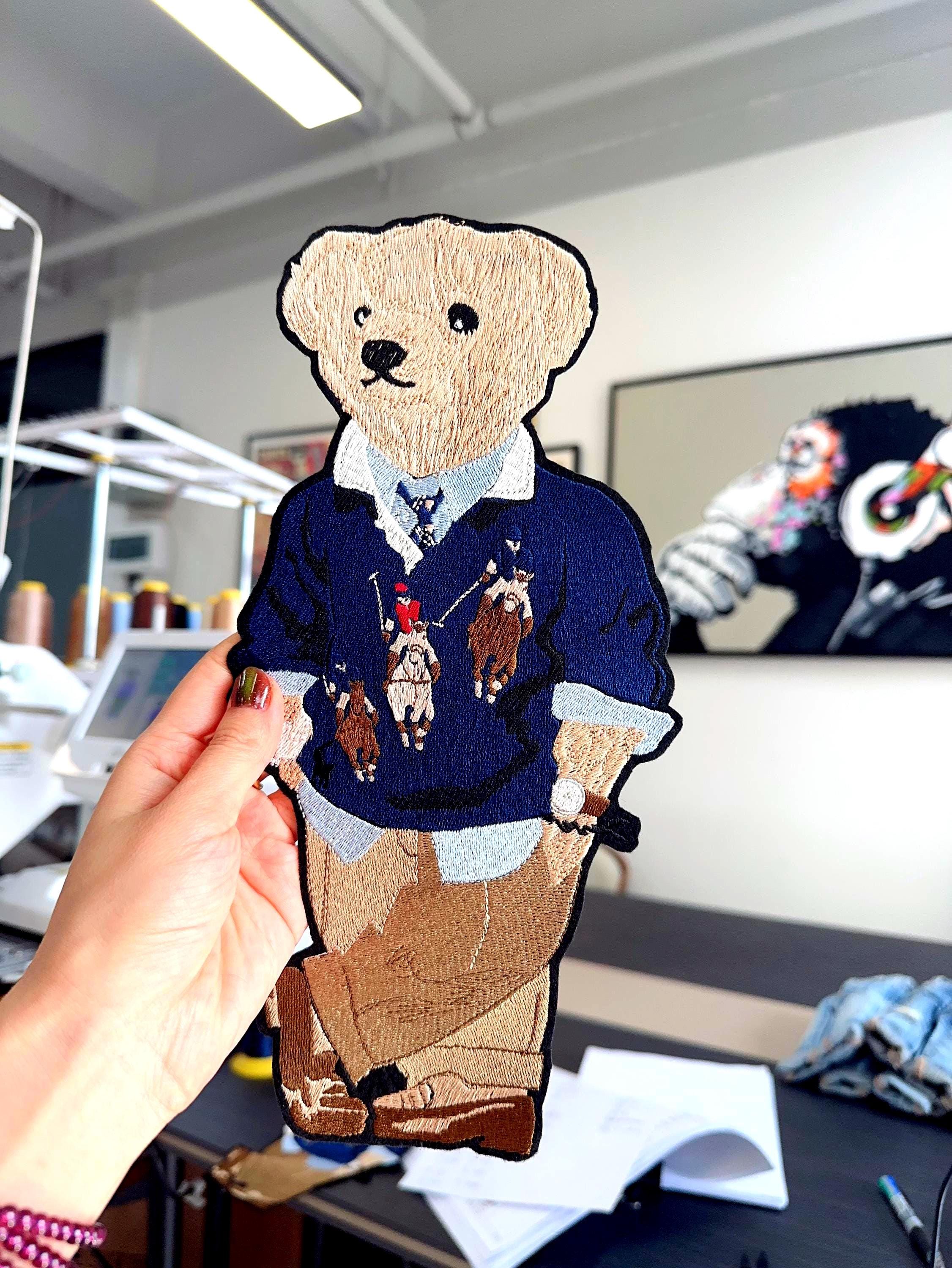 Embroidered Polo Bear Patch – Ralph Lauren Style Teddy, Iron On/Sew On Decor