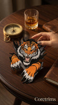 Fierce Roaring Tiger Patch – Bold Embroidered Iron-On Appliqué for Jackets, Hoodies
