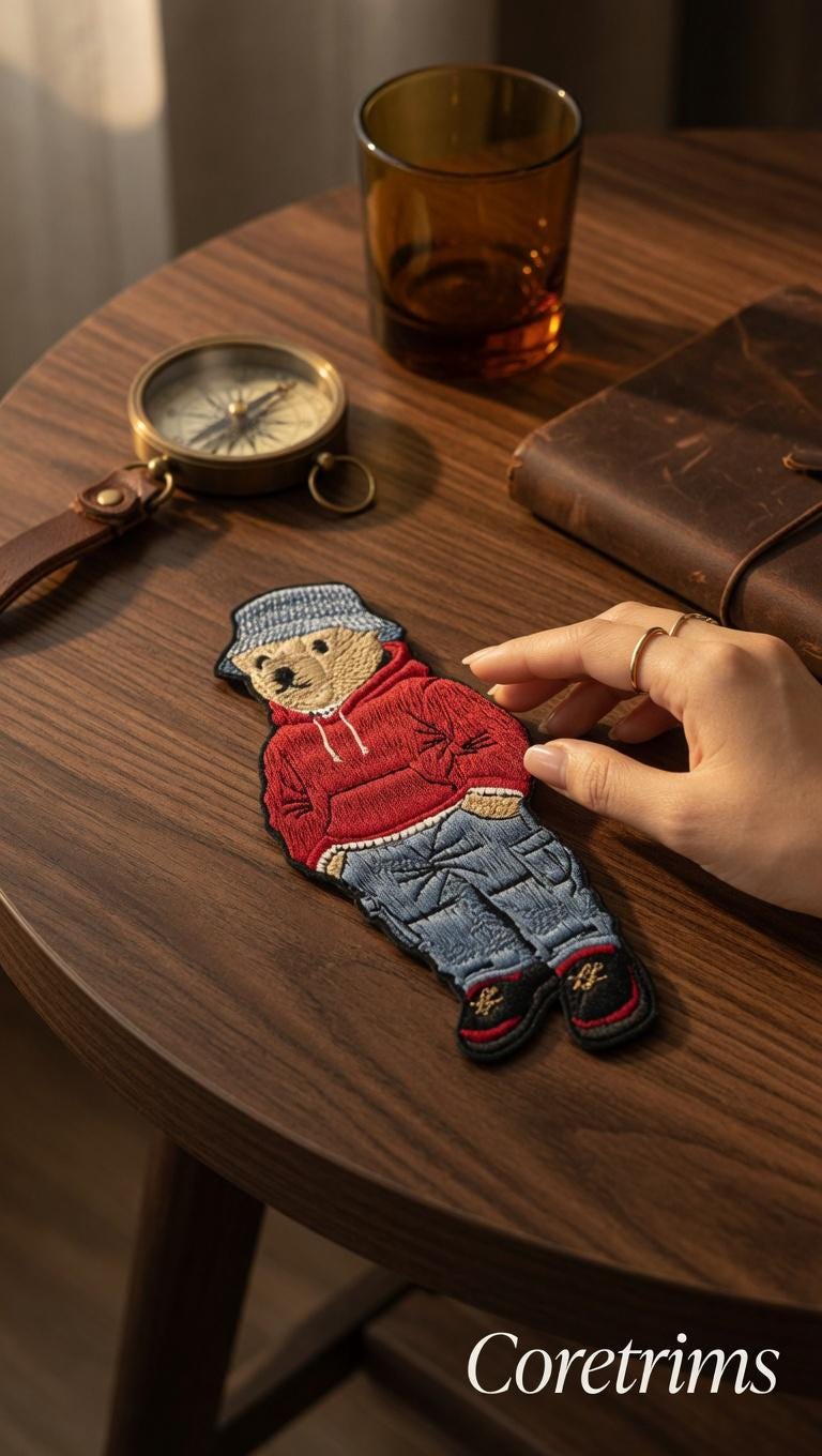 Hand Embroidered Teddy Bear Patch – Ralph Lauren Polo Bear Applique (Sew/Iron On)