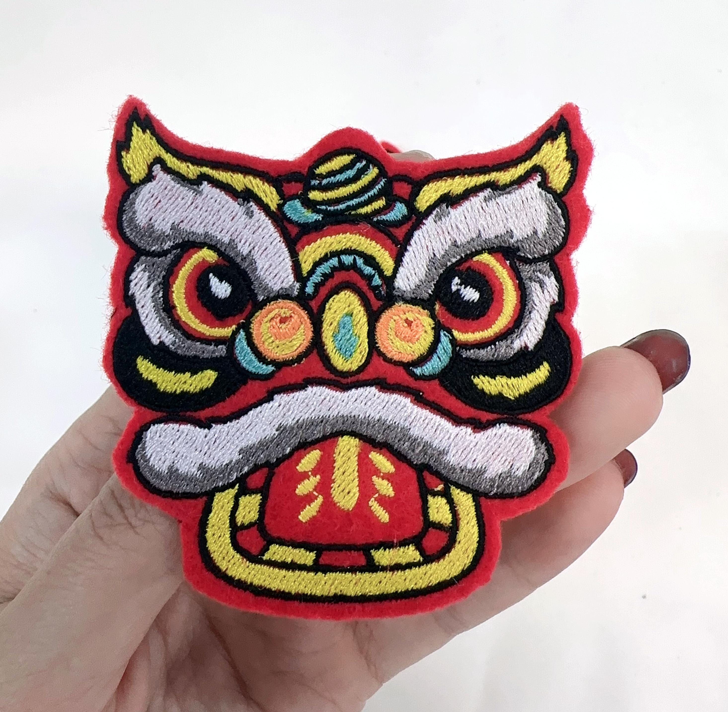 Iron on Lion Dance Embroidery Patch