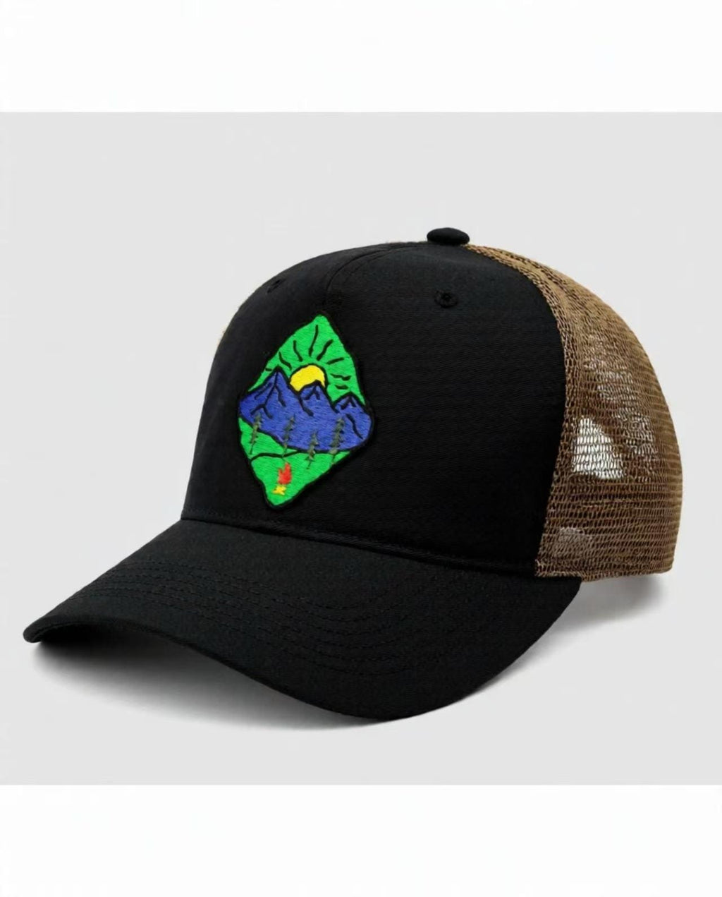 Custom Embroidered Mountain Scene Patch: Iron-On, Sew-On