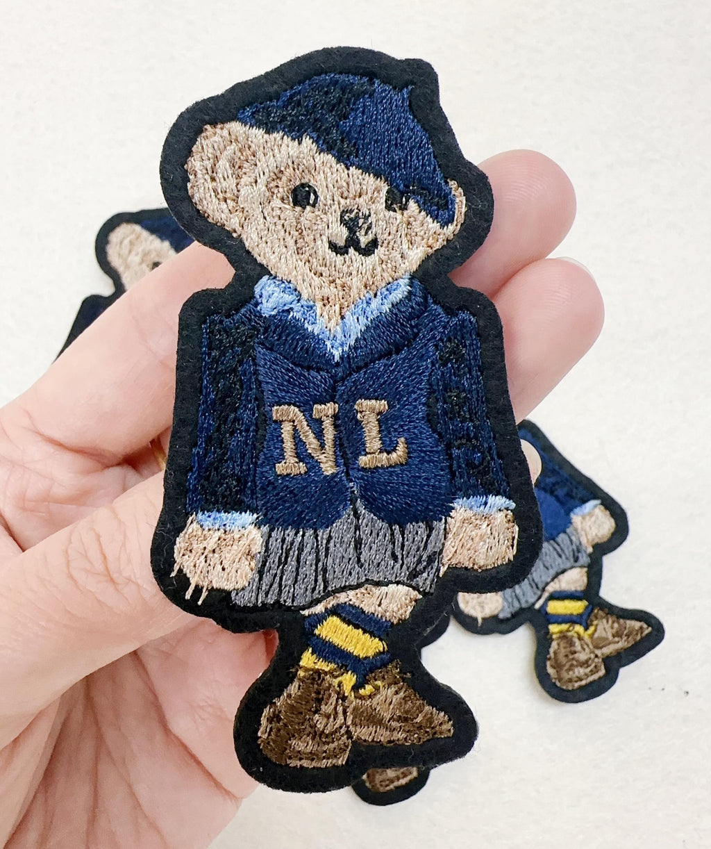 Monogram Bear Bag Charm/ handbag Charm  Embroidery Patch/Couple gifts
