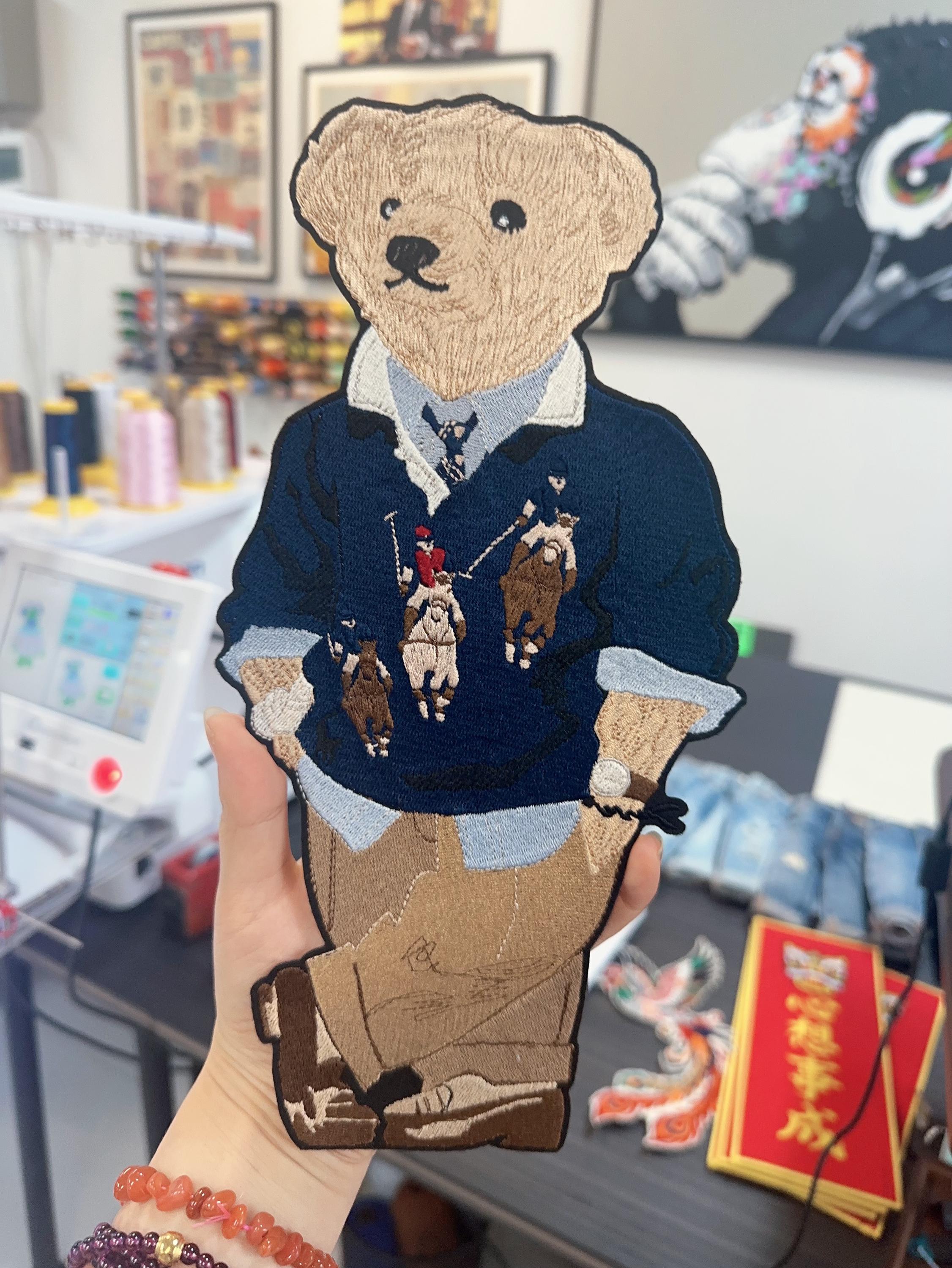 Embroidered Polo Bear Patch – Ralph Lauren Style Teddy, Iron On/Sew On Decor