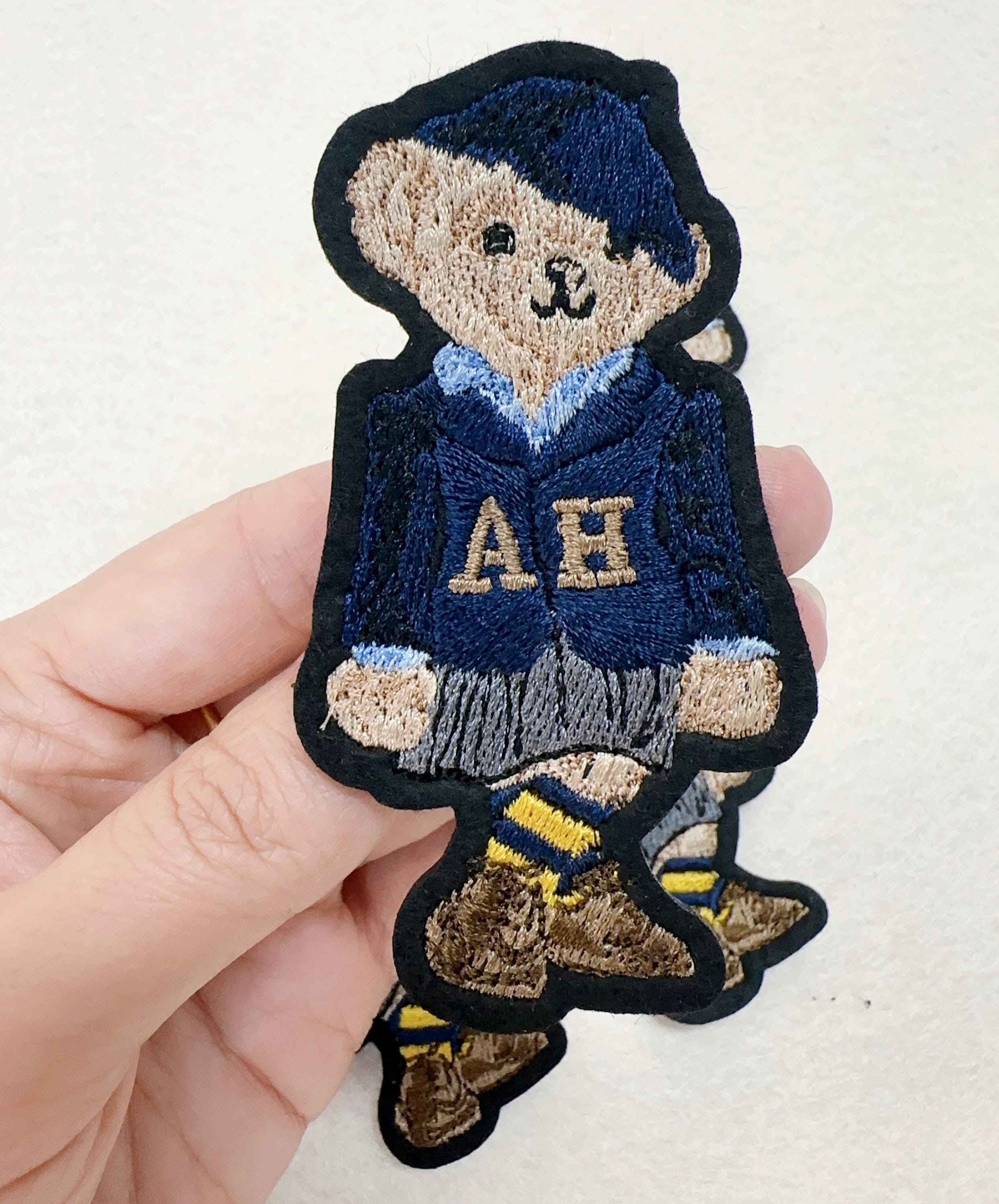 Embroidered Teddy Bear Patch – Ralph Lauren Style Polo Outfit, Iron On/Sew On Decor