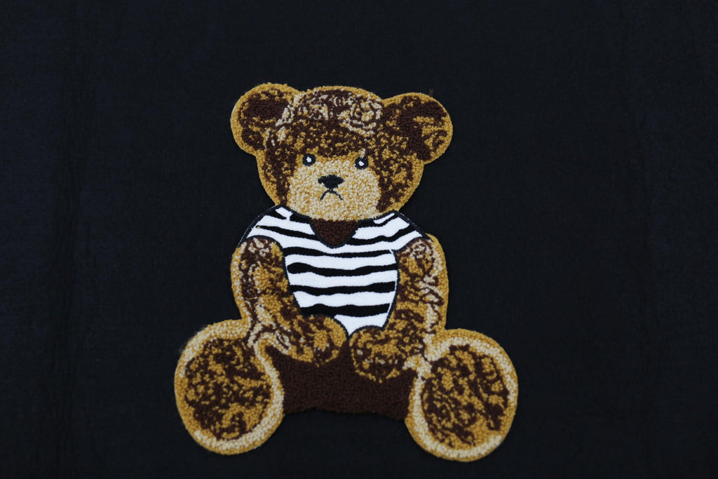 Chenille Teddy Bear Sew-On Patch, Extra Large Embroidered Applique