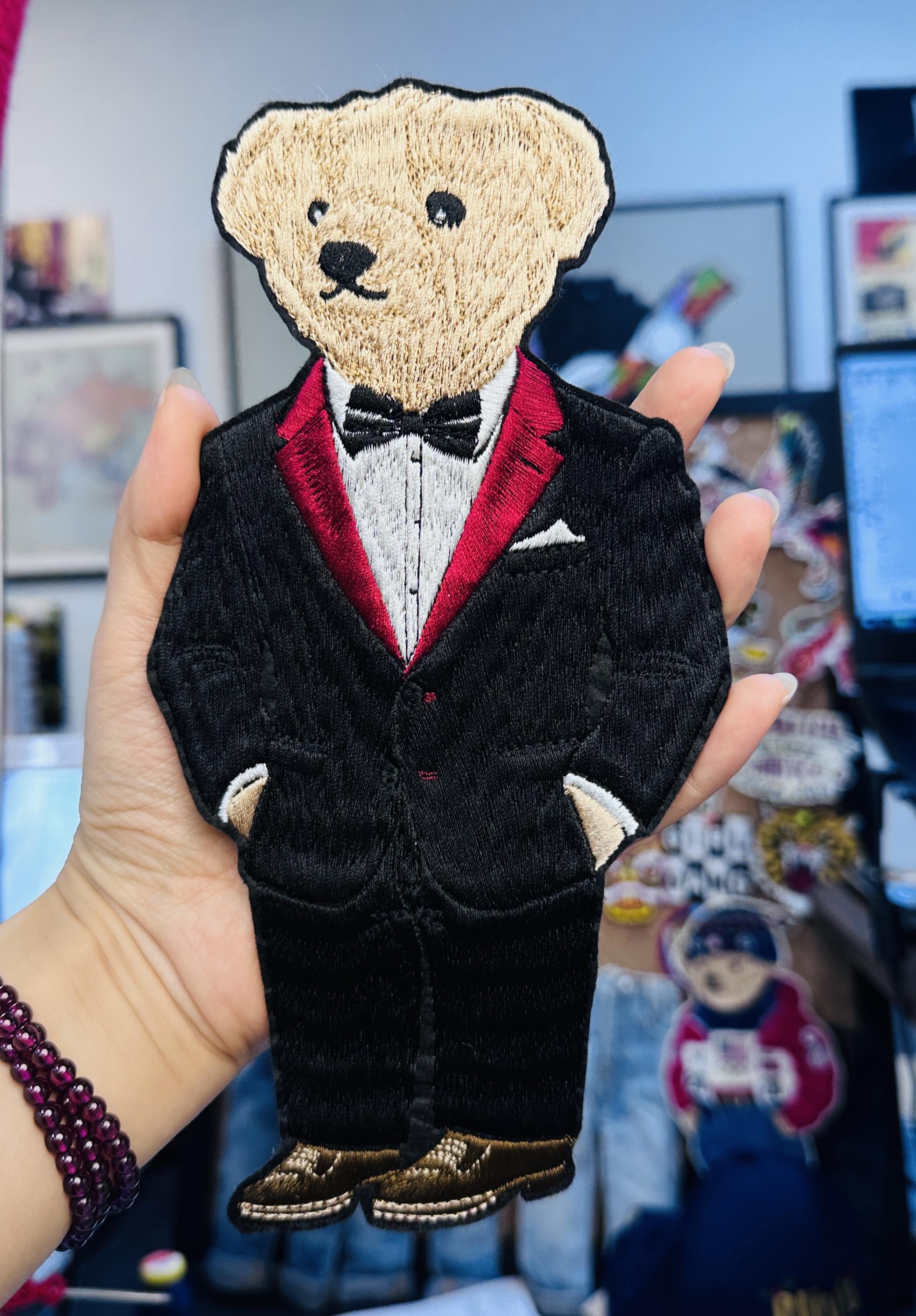 Hand Embroidered Bride Groom Ralph Lauren Bear Patches – Sew On Wedding Appliqué Souvenirs