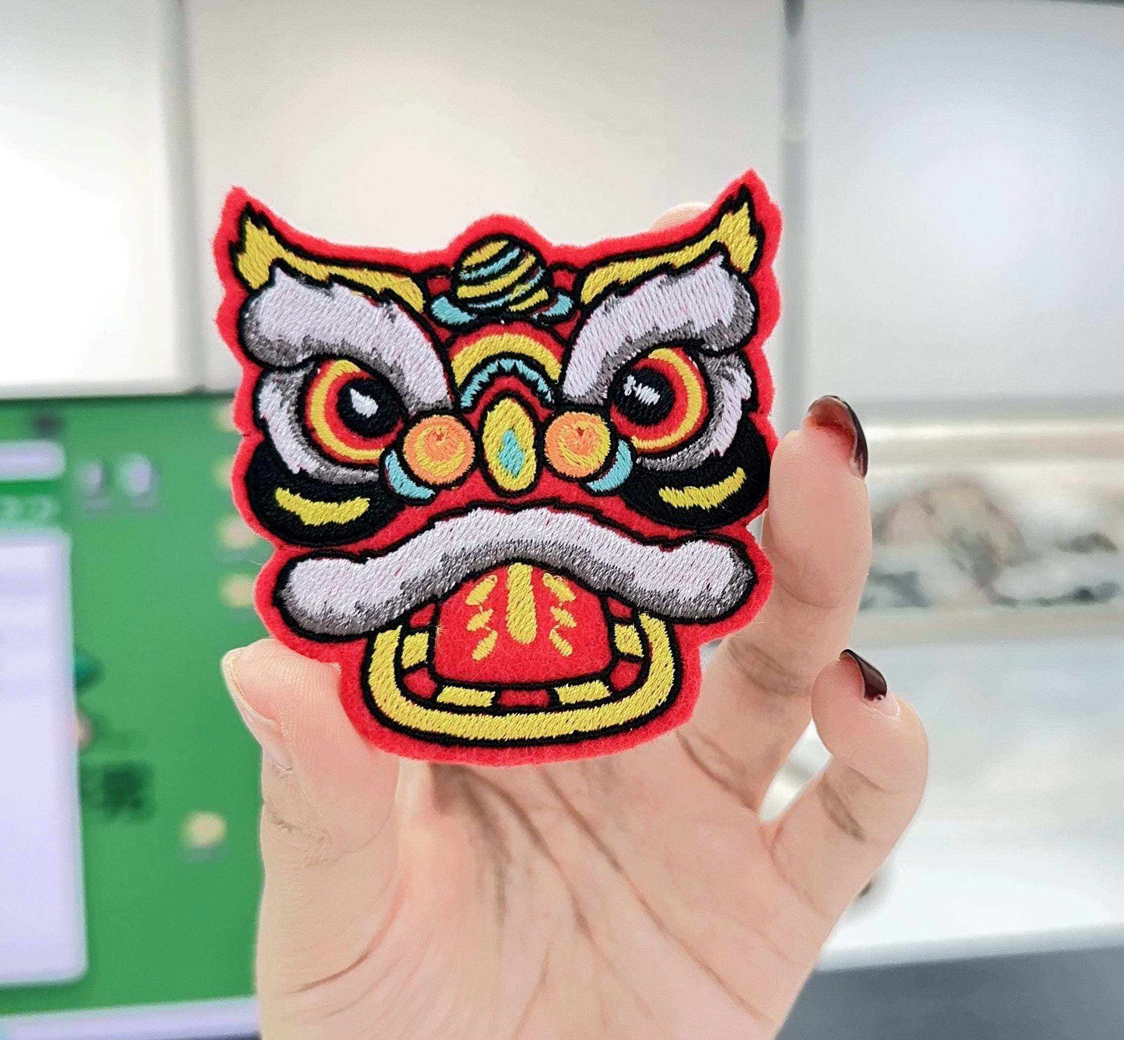 Iron on Lion Dance Embroidery Patch