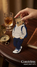 Monogram Embroidered Bear with Backpack Patch – Casual Street Style Appliqué