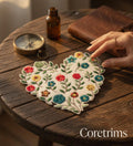 Embroidered Flower Heart Patch – Multicolor Garden Floral Sew/Iron On Applique
