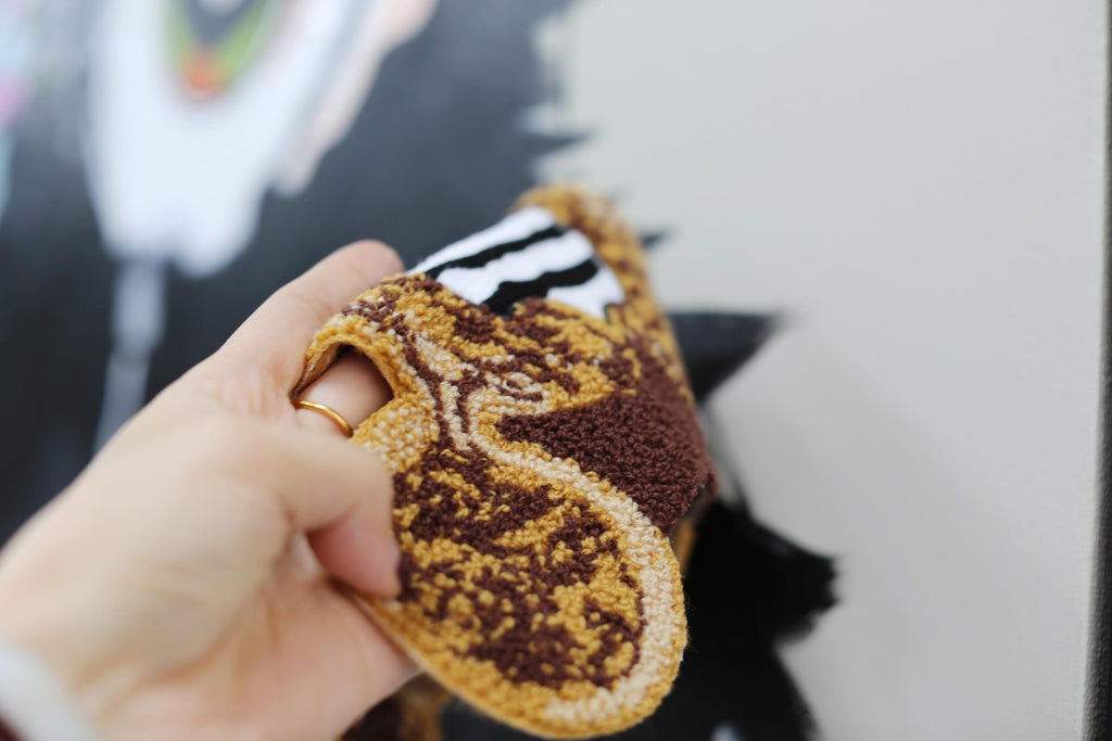 Chenille Teddy Bear Sew-On Patch, Extra Large Embroidered Applique