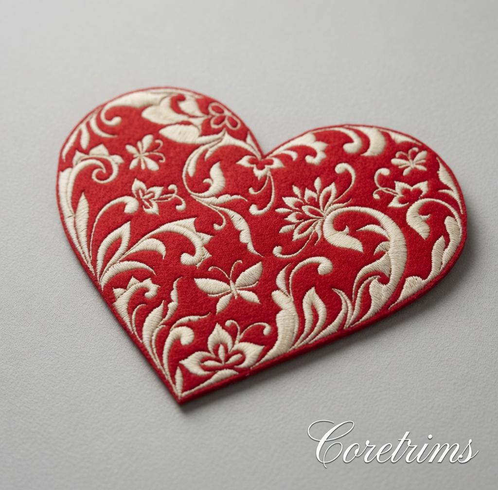 Embroidered Flower Heart Patch – Multicolor Garden Floral Sew/Iron On Applique