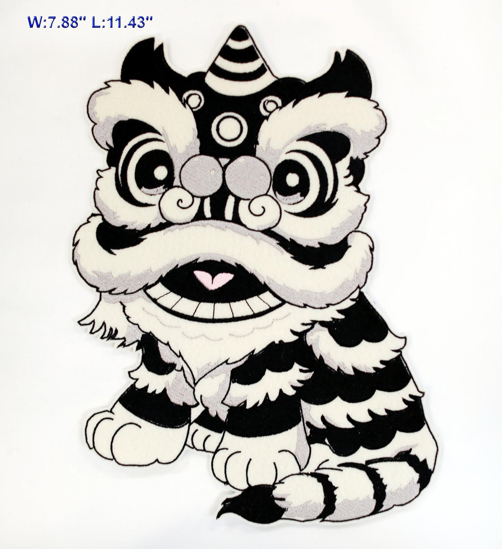 Embroidered jumperIron on Chinese Lion Dancing Embroidery Patch: Applique