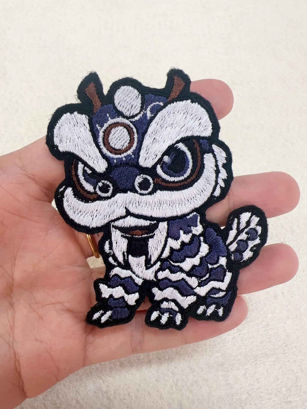 Iron on Chinese Dancing Lion Embroidery Patch  Applique