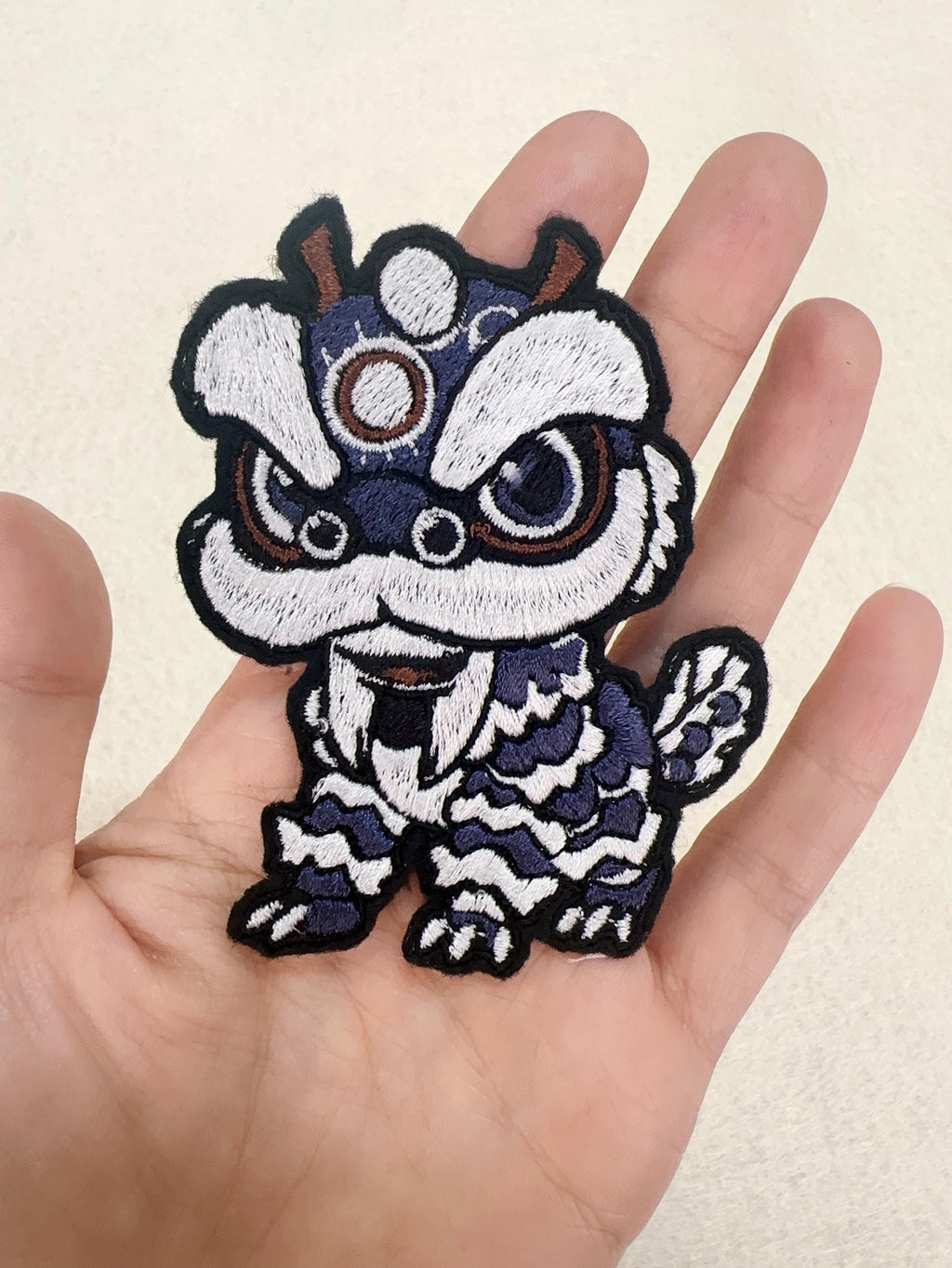 Iron on Chinese Dancing Lion Embroidery Patch  Applique