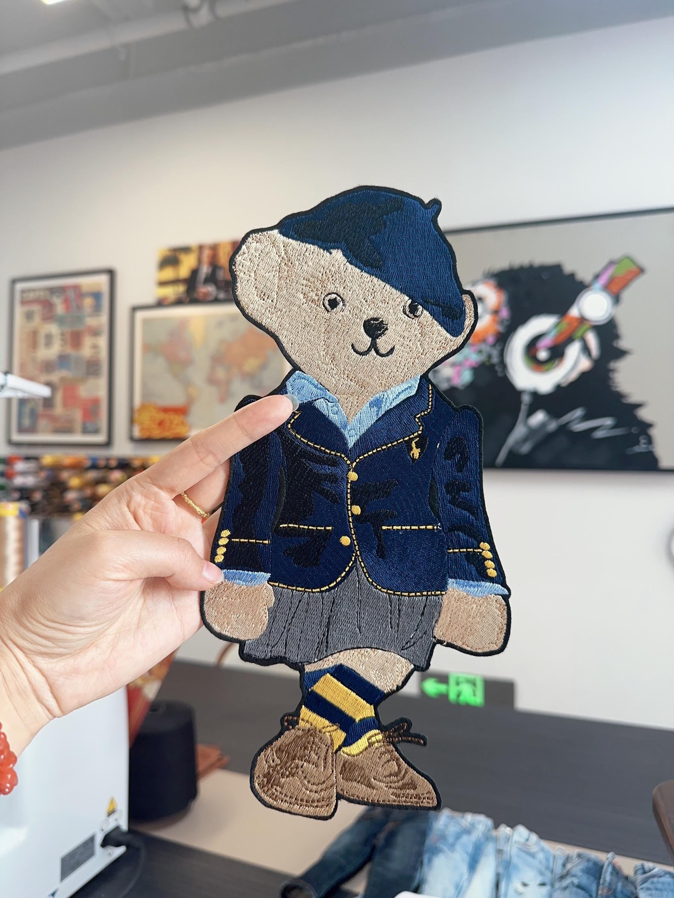 Embroidered Ralph Lauren Style Polo Bear Patch – Teddy in School Uniform, Iron On