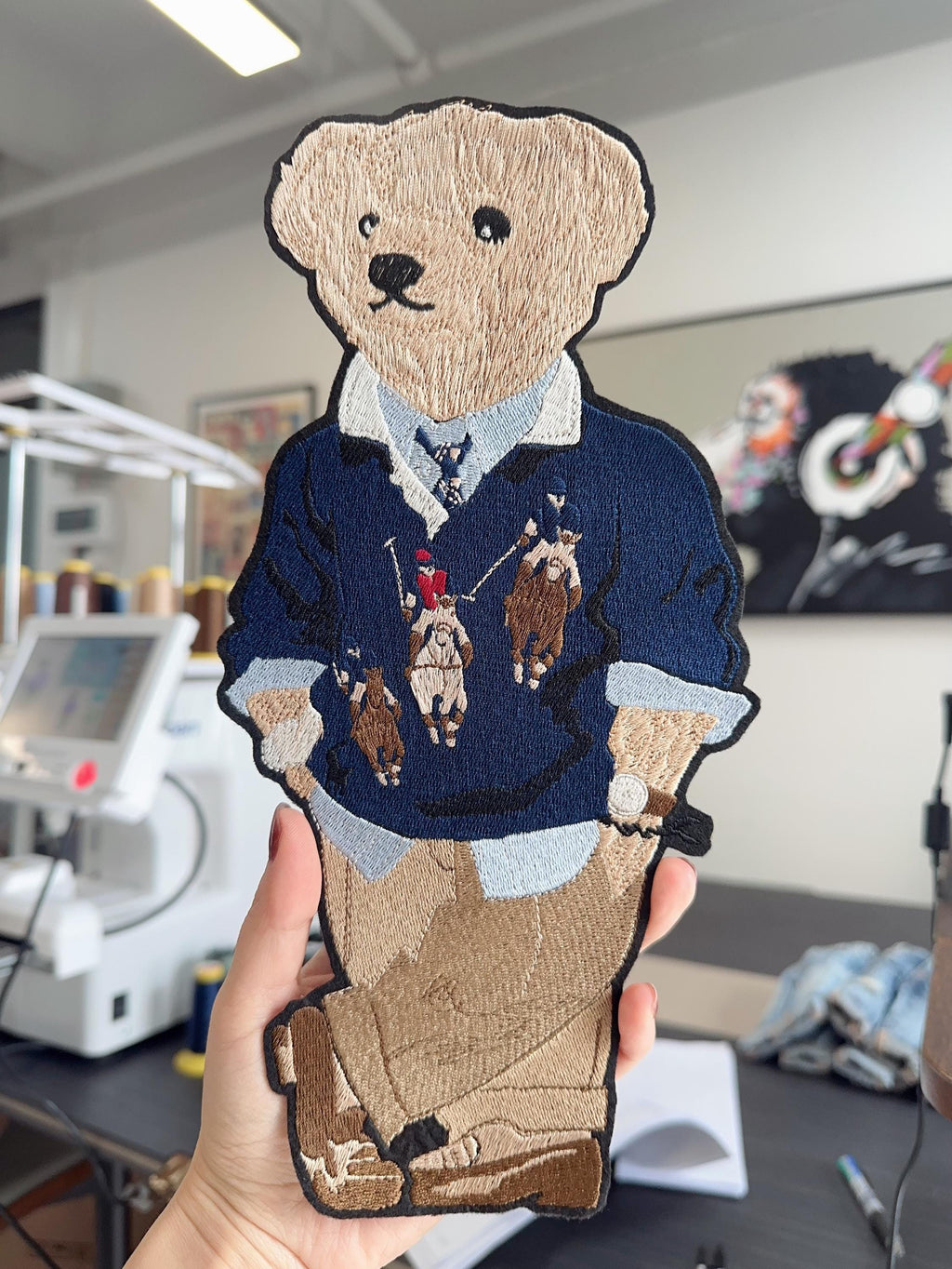 Embroidered Polo Bear Patch – Ralph Lauren Style Teddy, Iron On/Sew On Decor