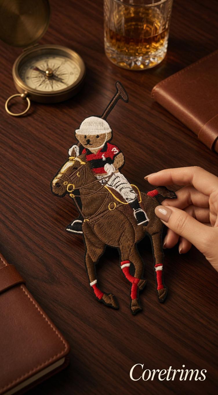 Embroidered Polo Bear Patch | Statement Streetwear Denim Accessory
