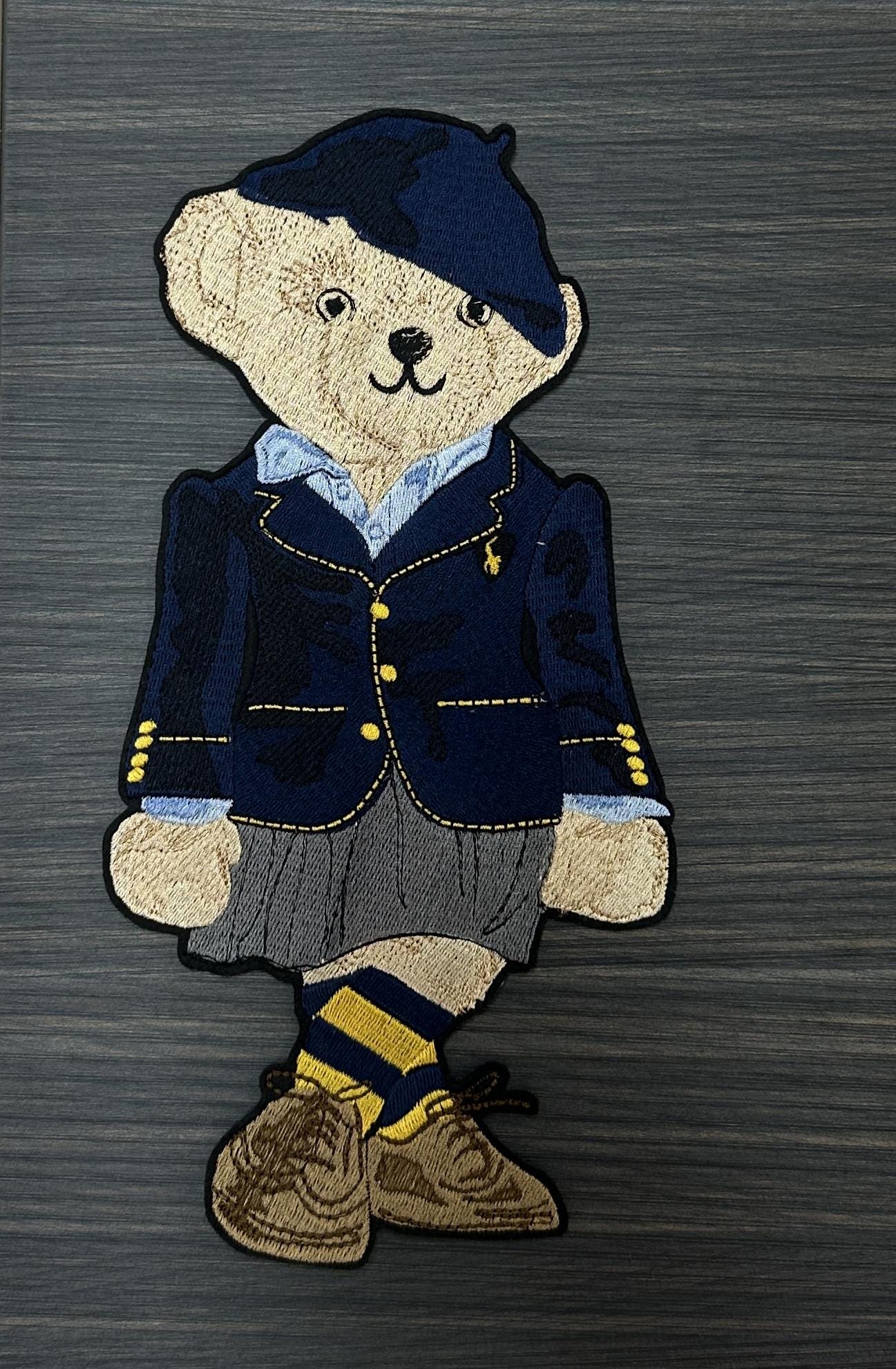 Embroidered Ralph Lauren Style Polo Bear Patch – Teddy in School Uniform, Iron On