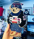 Embroidered Ralph Lauren Bear Patch – Washed Denim Streetwear Badge (Sew/Iron On)