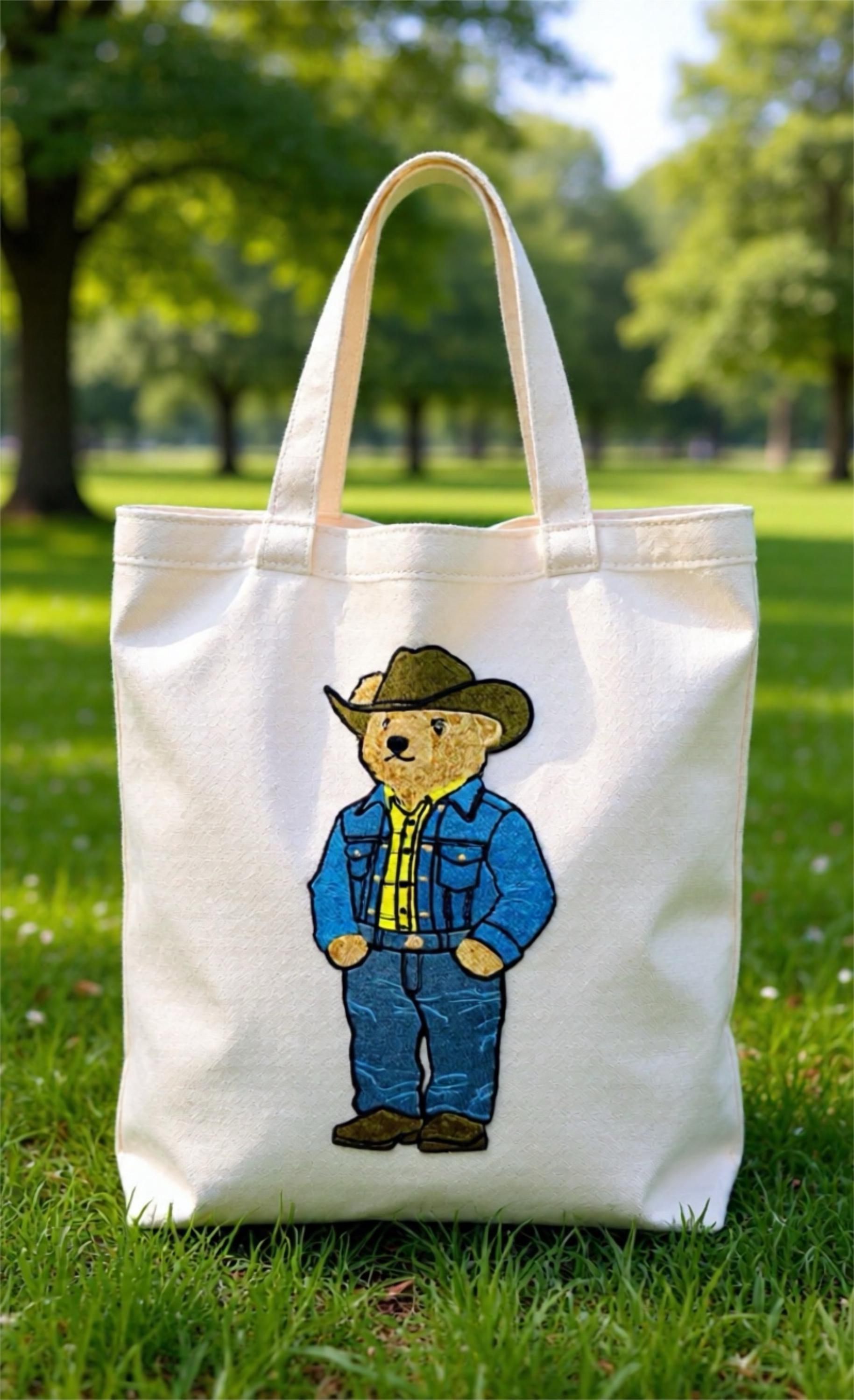 Embroidered Ralph Lauren Style Polo Bear Patch – Cowboy Outfit, Iron On/Sew On Decor
