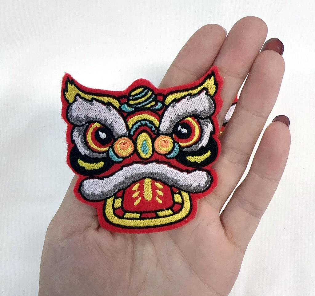 Iron on Lion Dance Embroidery Patch