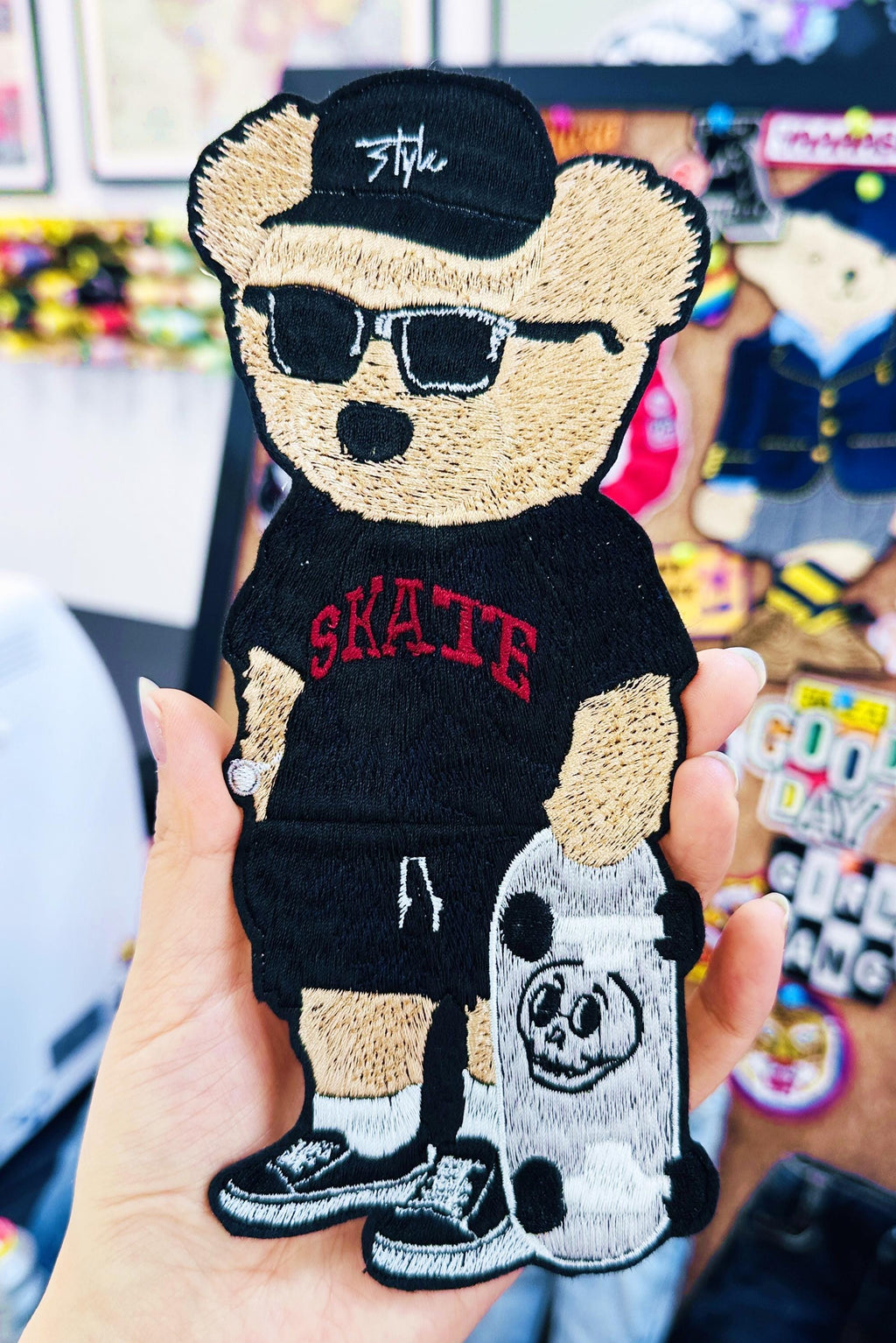 Embroidered Teddy Bear Skater Patch – Sew/Iron On Applique